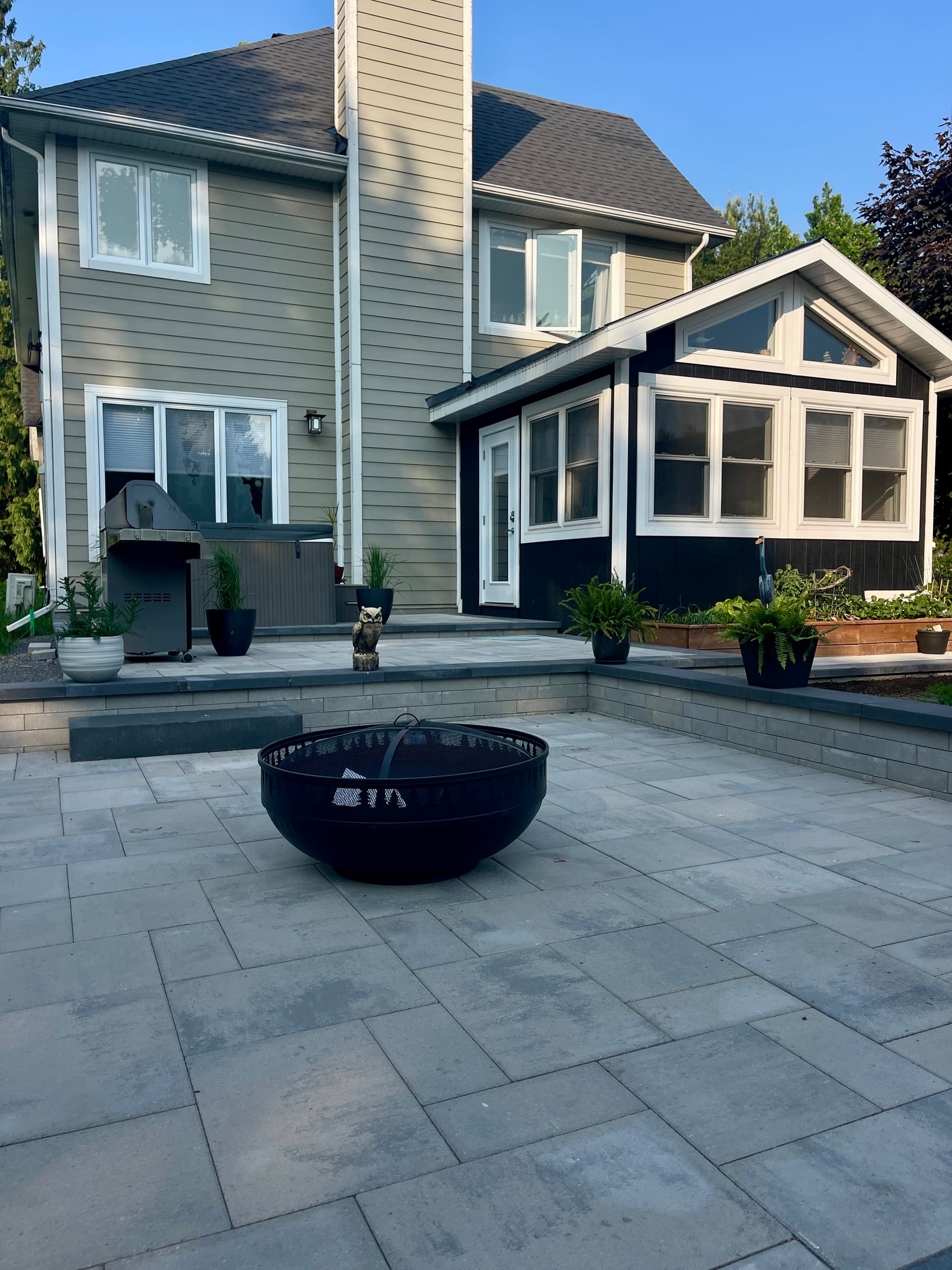 Custom patio and landscaping installation
